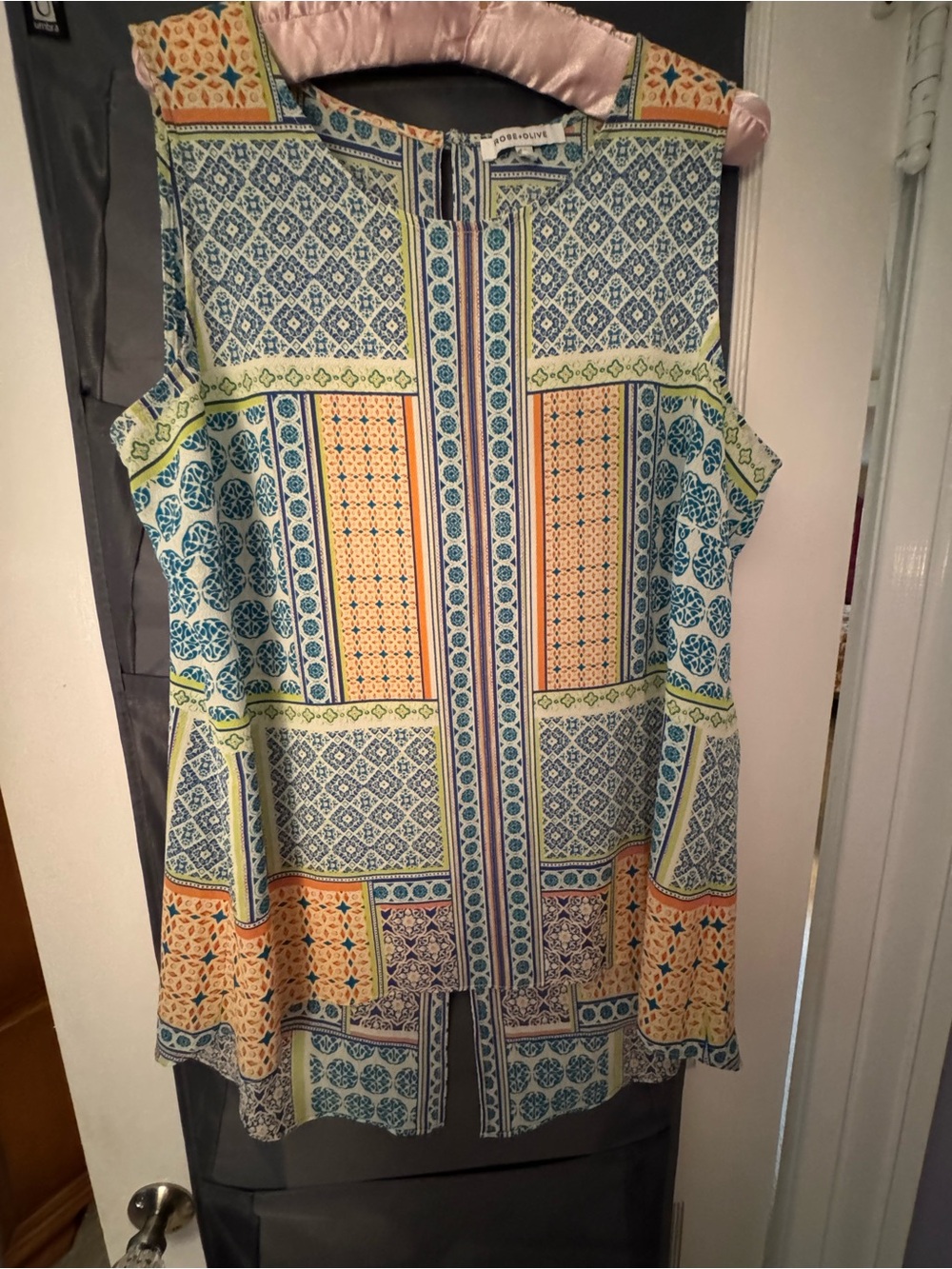 Rose & Olive Blue and Yellow Geometric Print Tunic